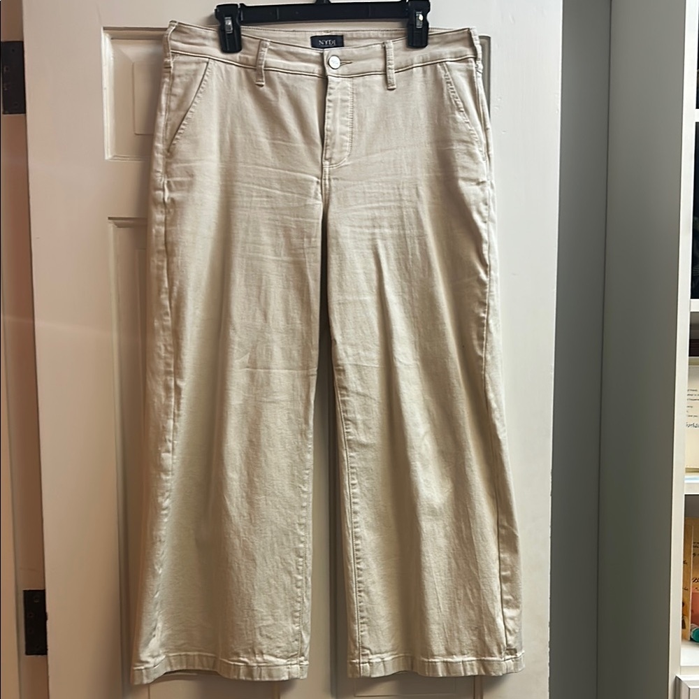 NYDJ Light Tan Wide Leg Twill Pants